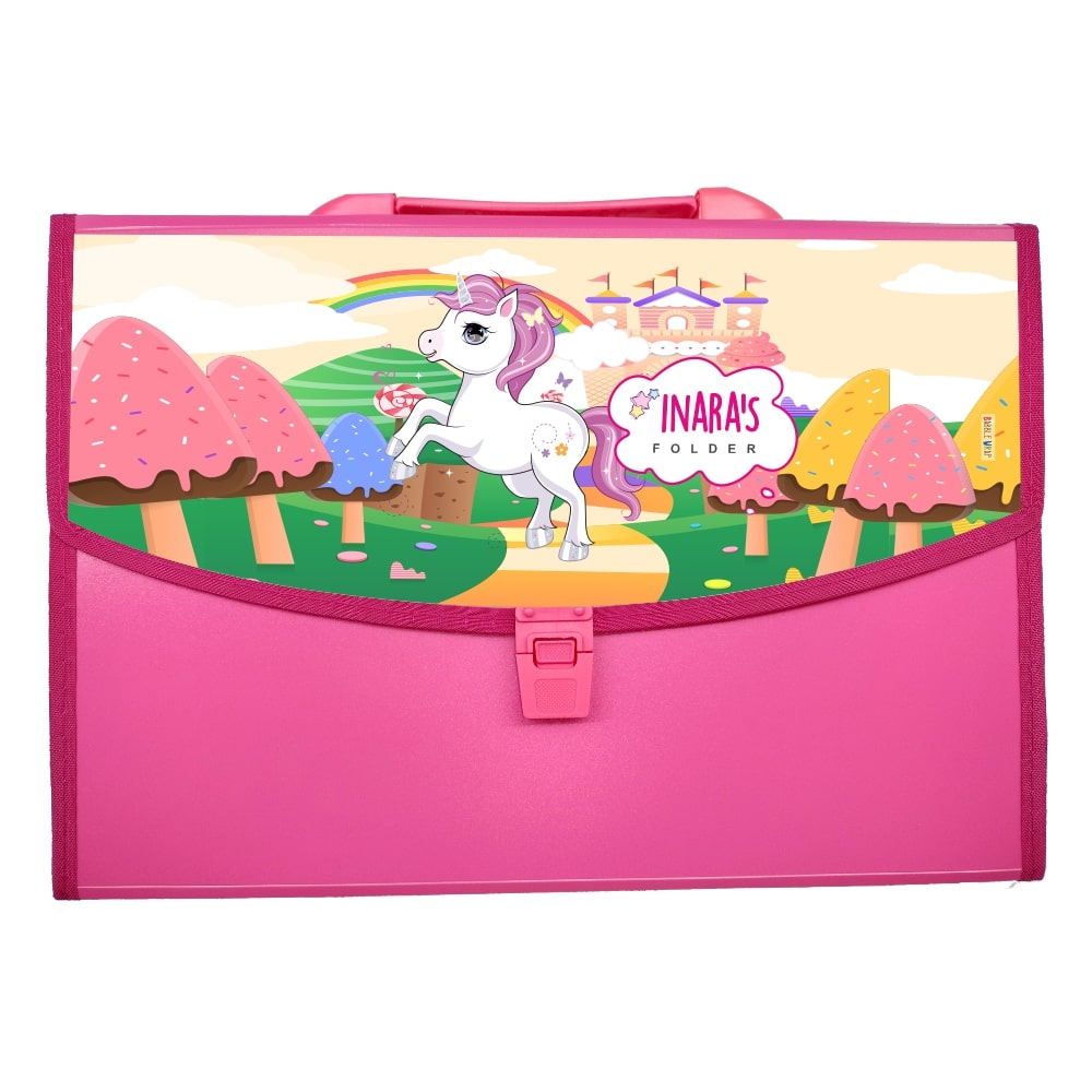 Pink Folder - Unicorn In A Field
