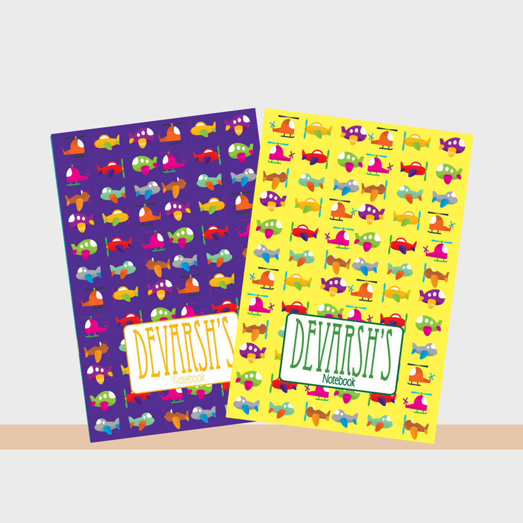 Personalised Notebooks - Airplane, Set of 2