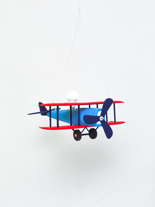Red vintage aeroplane hanging lamps