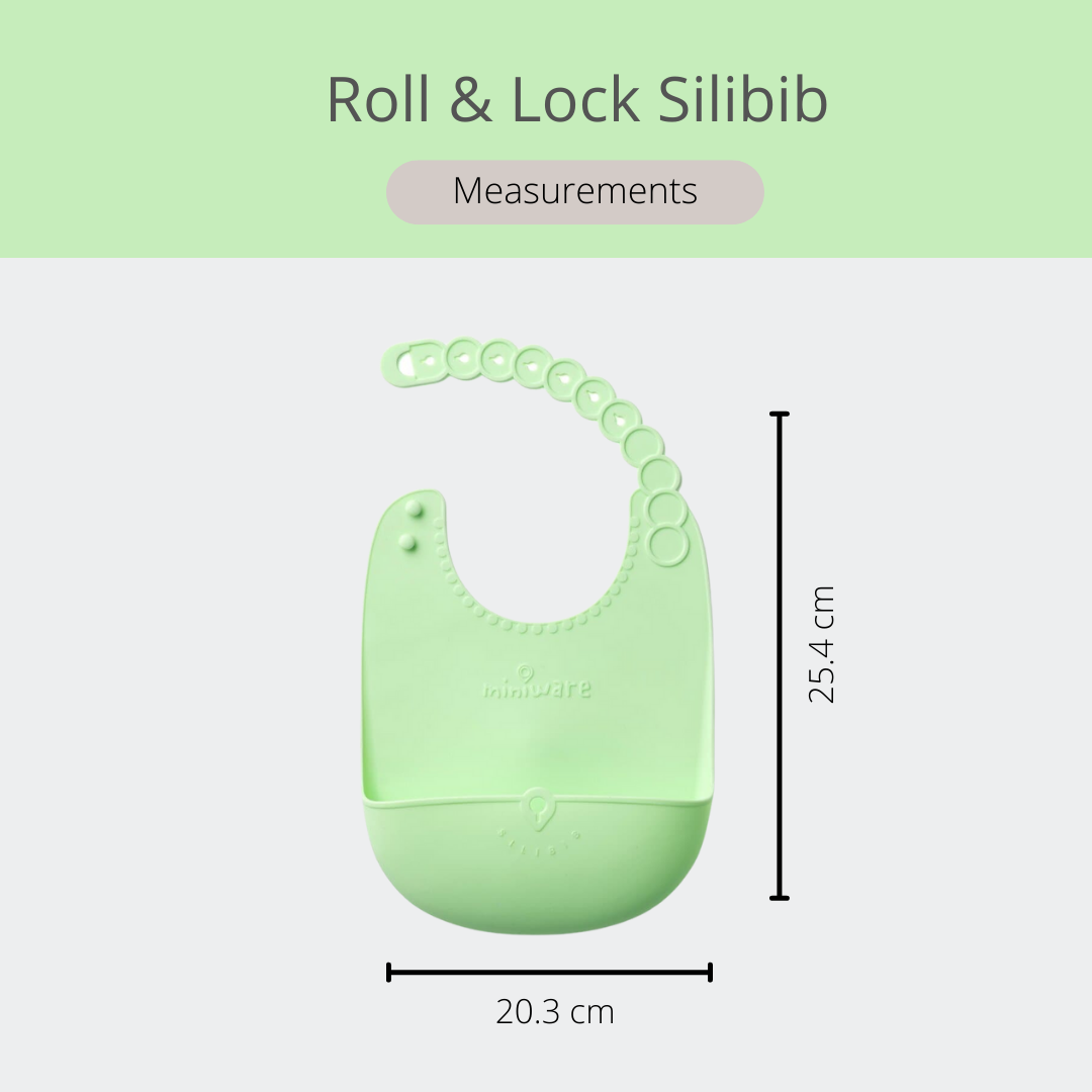 Miniware Roll and Lock Silicone Bib Lime - Sohii India