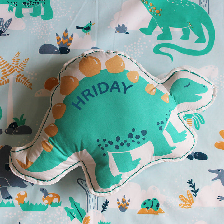 Snooze & Roar Dinosaur Shape Cushion for Boys & Girls (Can be Personalised)