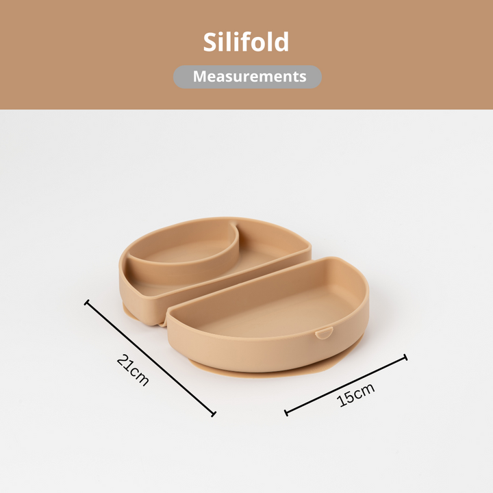 Miniware Silifold Foldable Suction base Plate Almond Butter