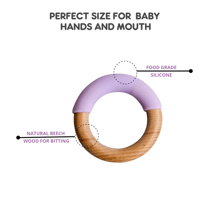 Little Rawr Wood + Silicone Simple Ring- Purple - Sohii India