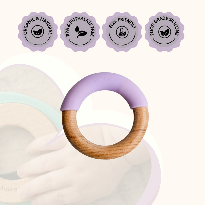 Little Rawr Wood + Silicone Simple Ring- Purple - Sohii India