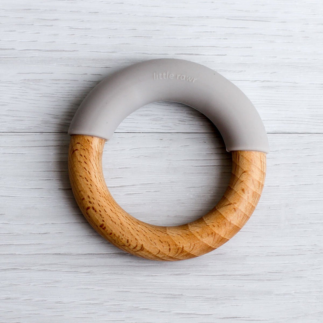 Little Rawr Wood + Silicone Simple Ring -  Grey - Sohii India