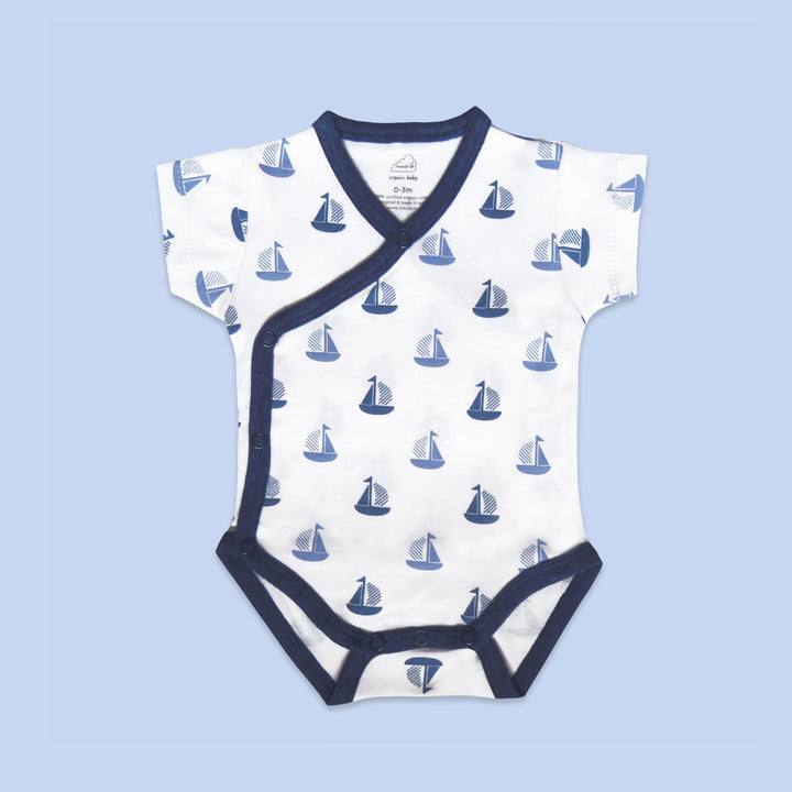 Short Sleeve Kimono Bodysuit - Come Sail With Me