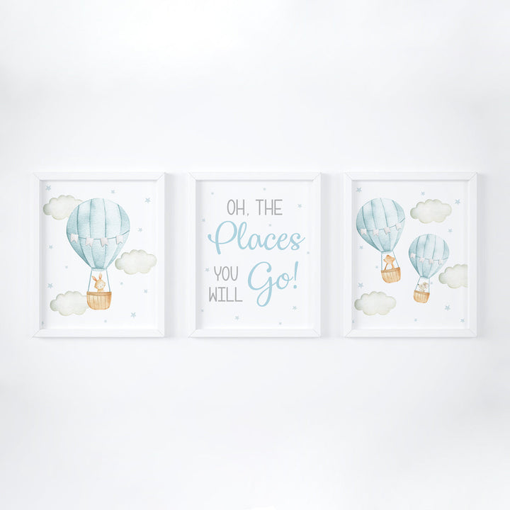 Oh, the places you will go - Frame Set - Blue