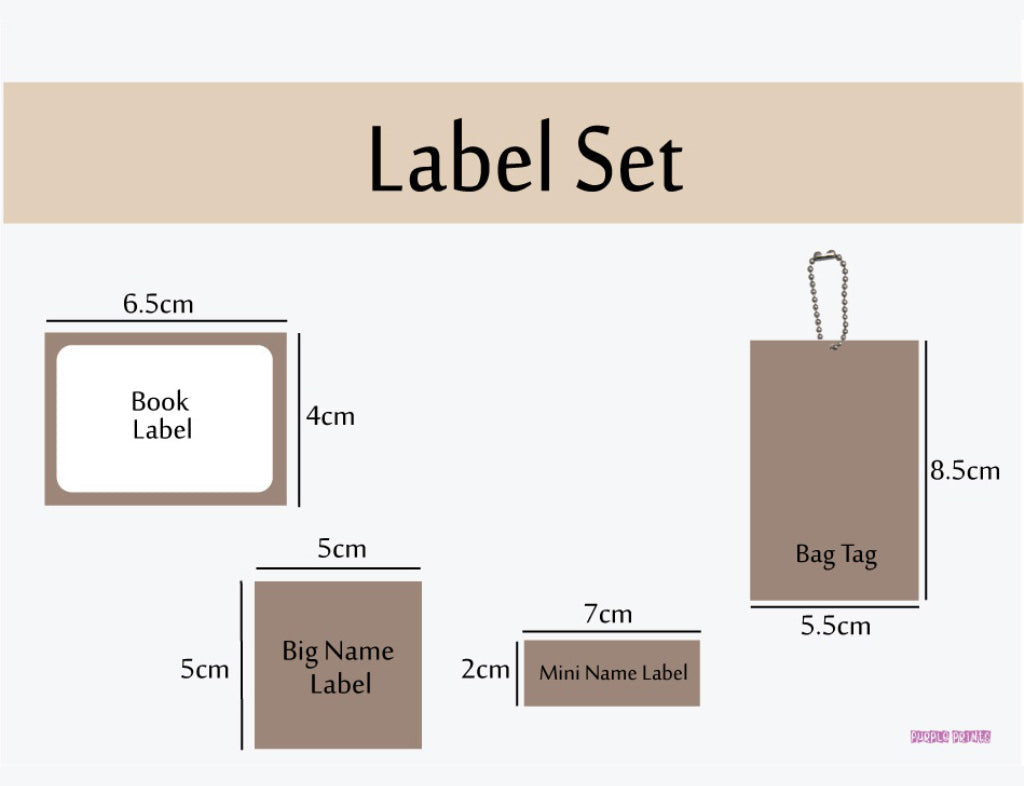 Label Set - Owl, 146 labels and 2 bag tags