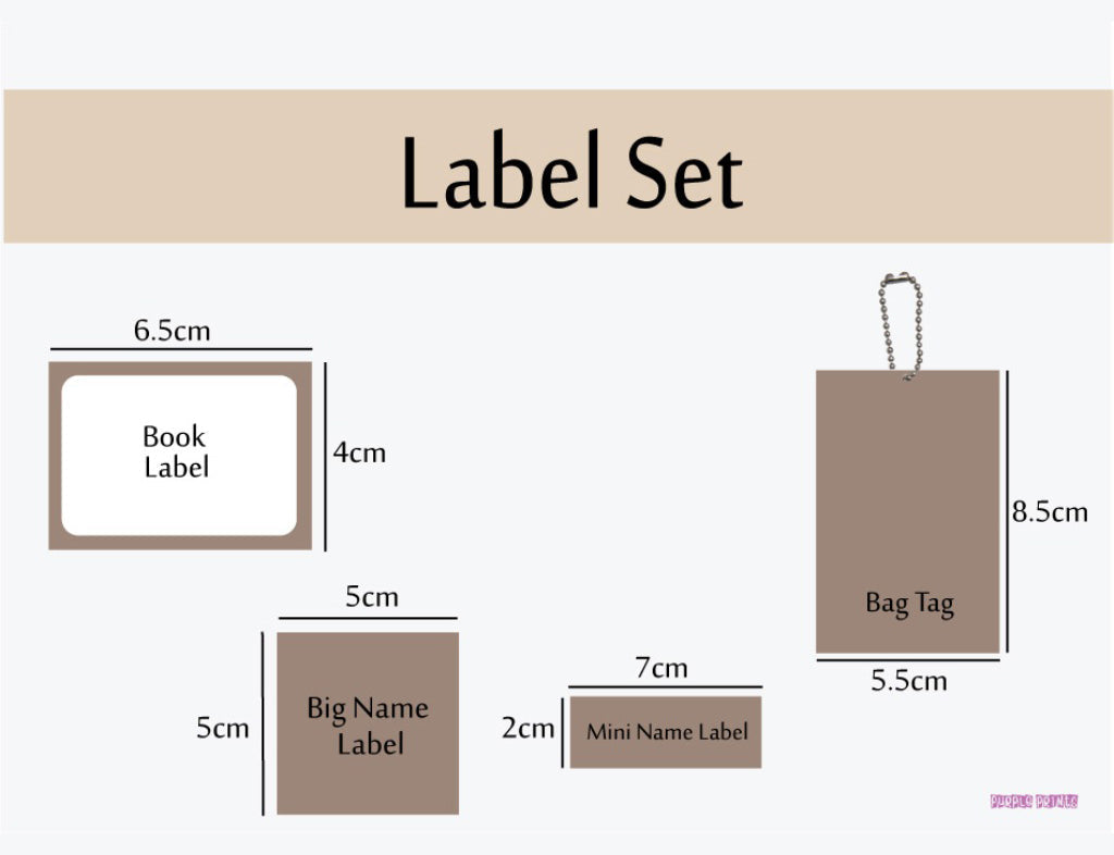 Label Set - Roar-A-Saur, 146 labels and 2 bag tags