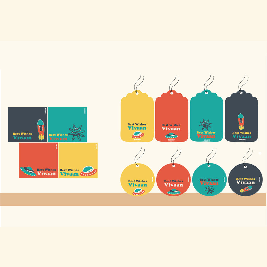 Personalised Gift Tag Set - Space, Set of 80