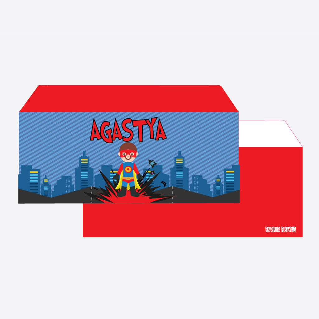 Personalised Envelopes - Superhero, Set of 24