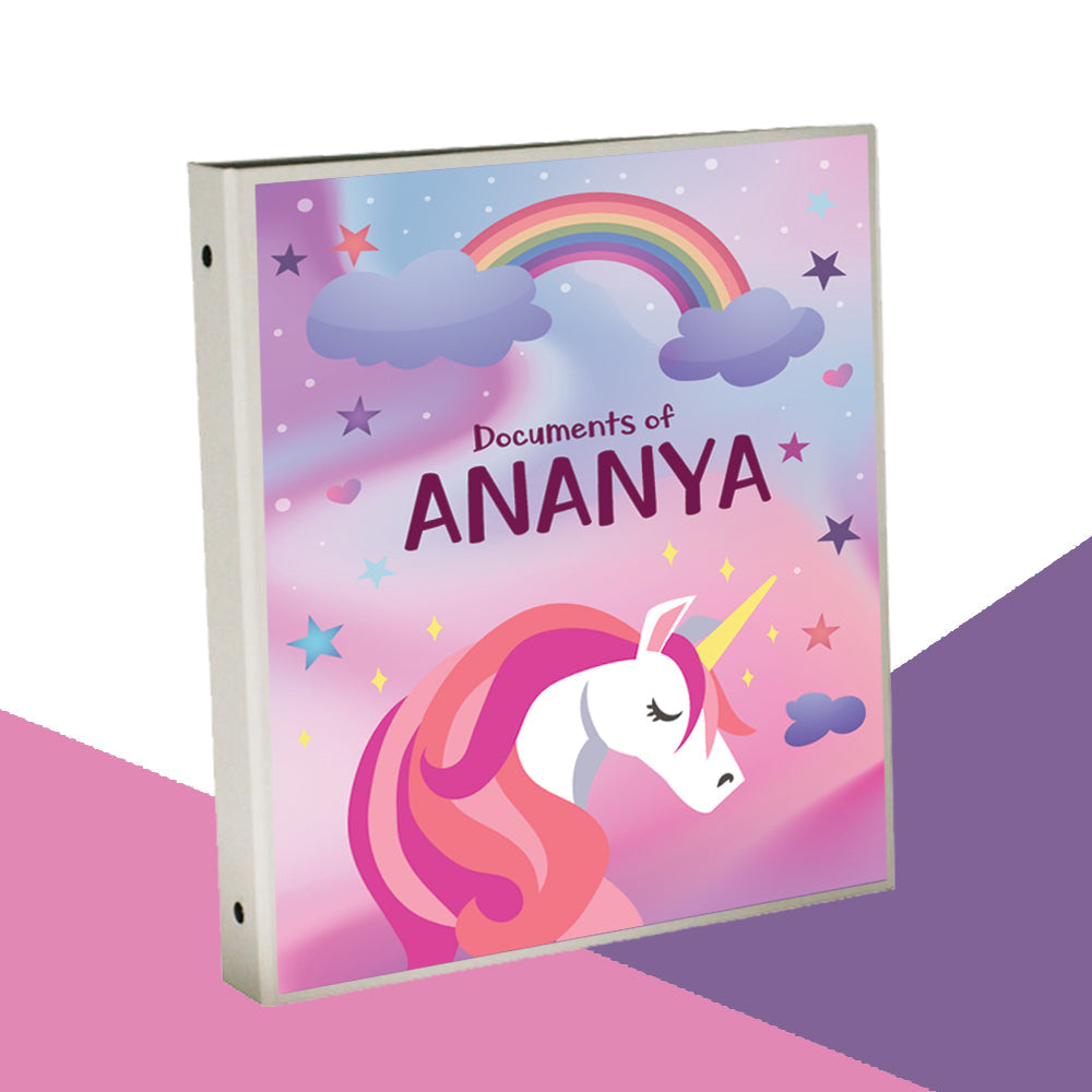 Personalised Binder - Unicorn land