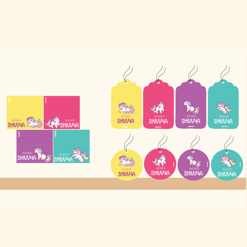 Personalised Gift Tag Set - Unicorn, Set of 80