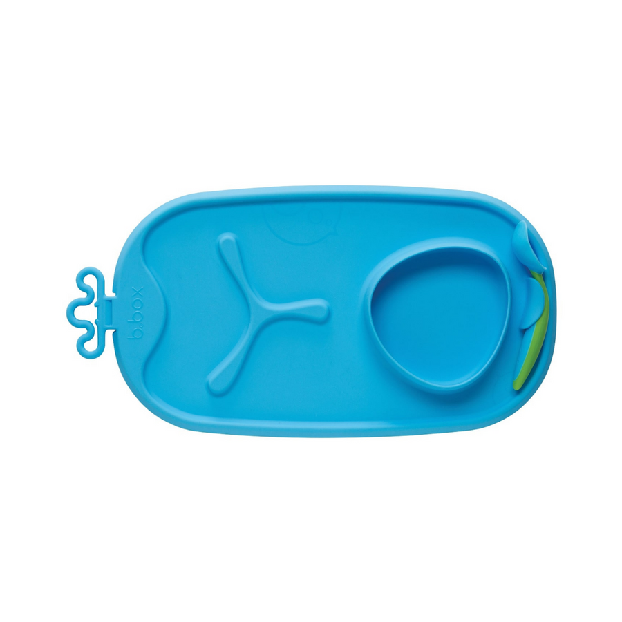 B.box Roll & Go Mealtime Mat with Spoon -Ocean Breeze Blue - Sohii India