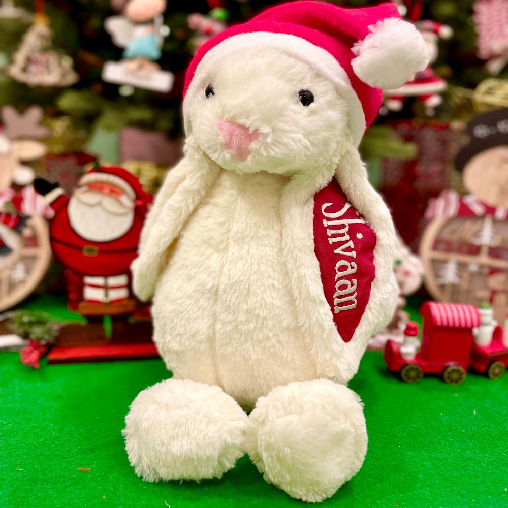 Personalised Christmas Big Bunny - White