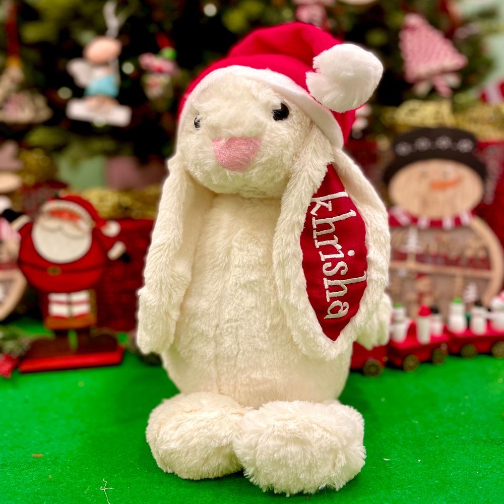 Personalised Christmas Big Bunny - White