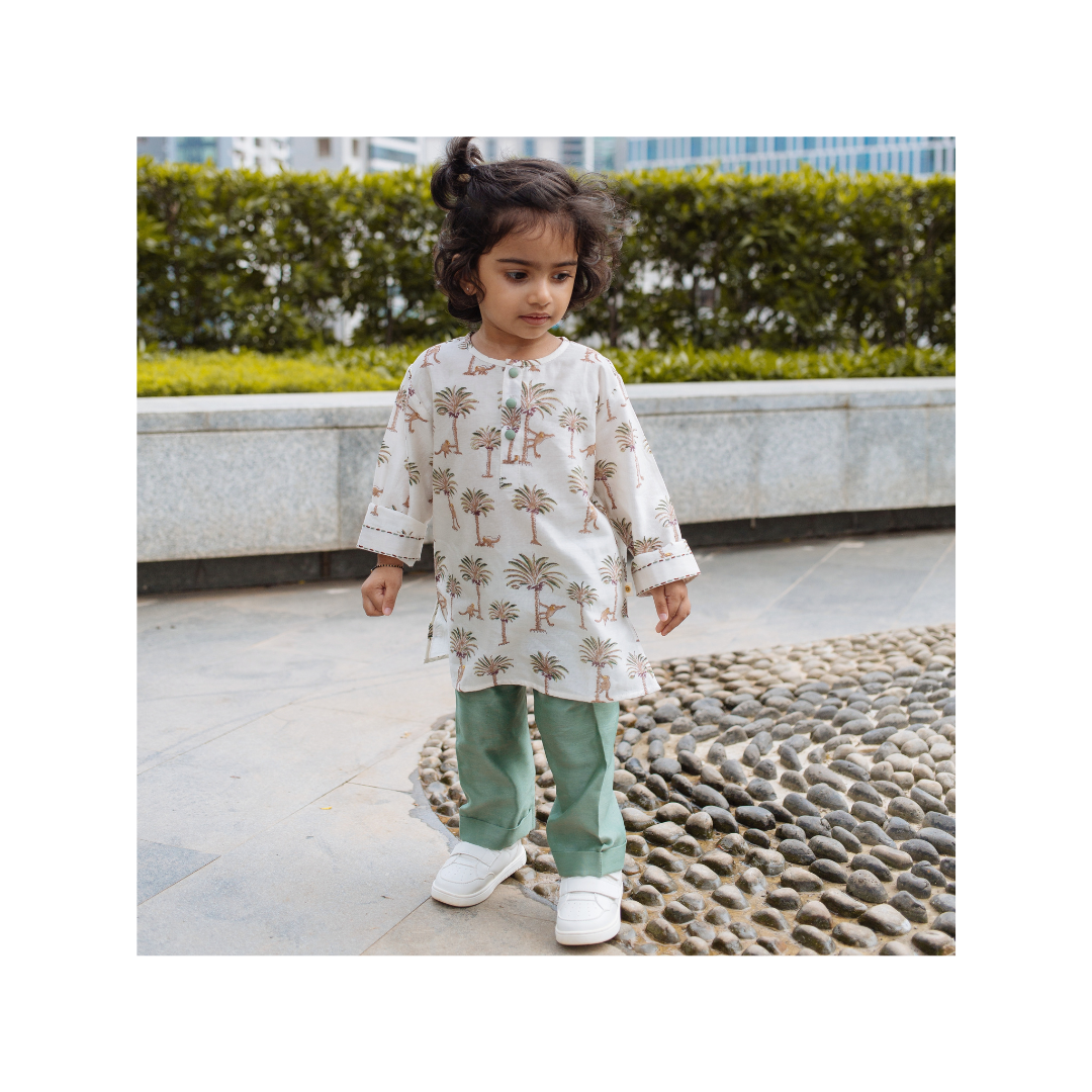 Chanderi Kurta Pyjama Set | Hand-Block Printed