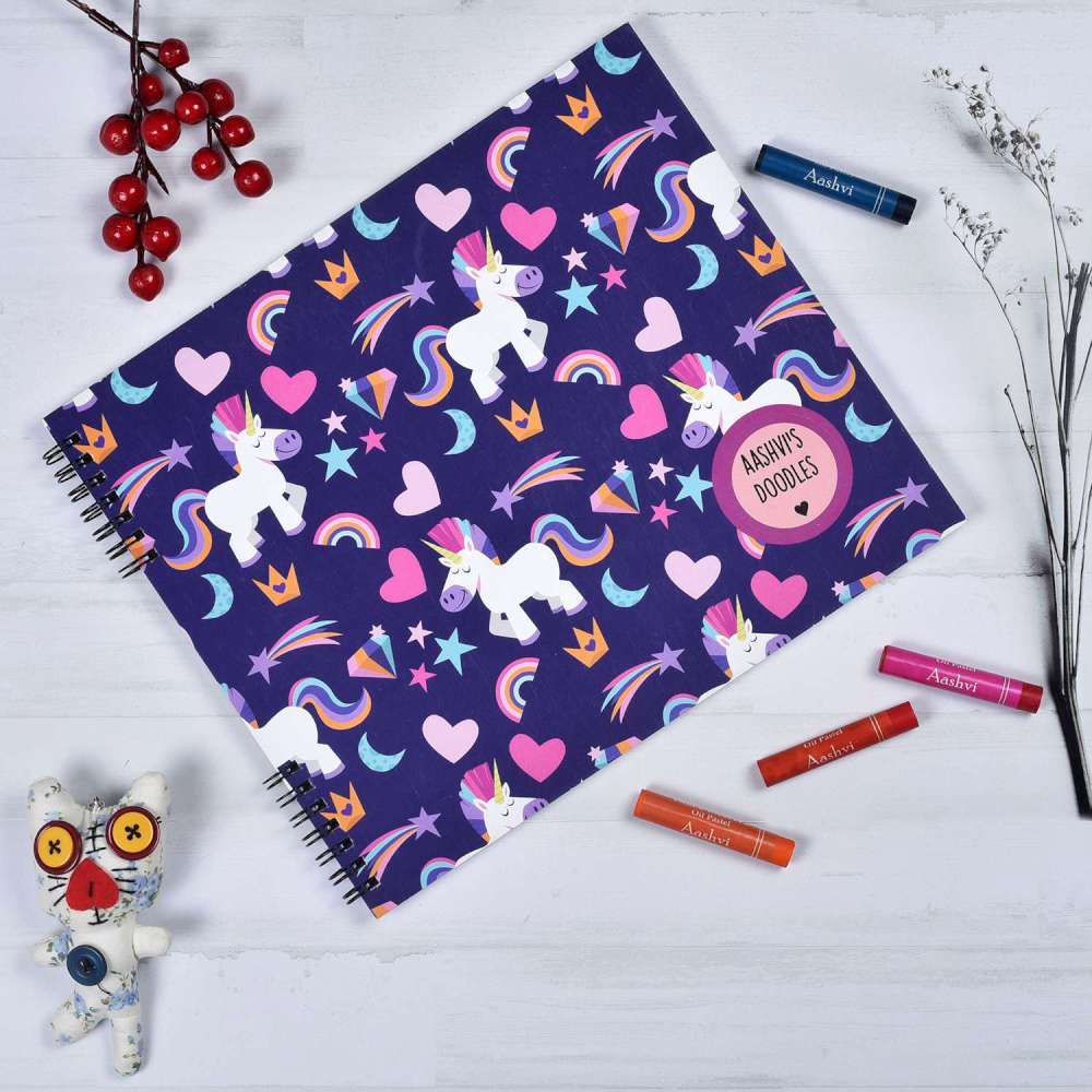Doodle Book With Personalized Crayons - Magical Unicorn