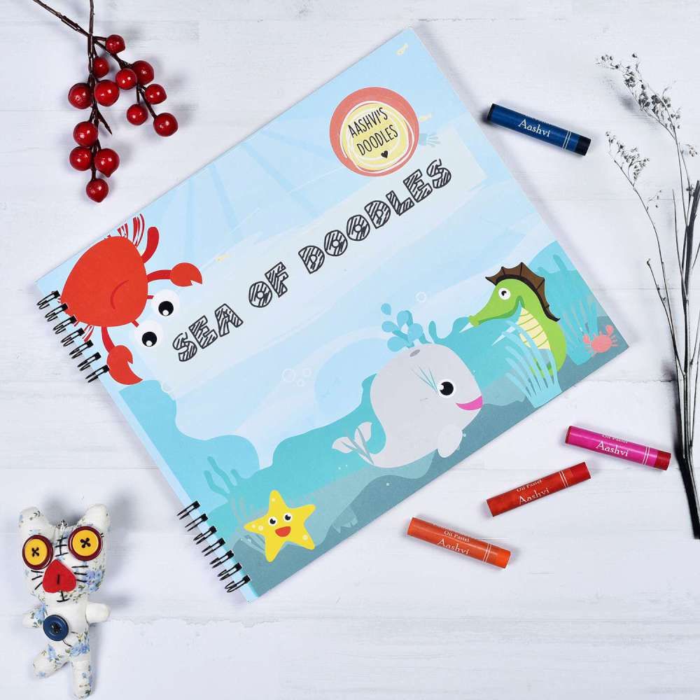 Doodle Book With Personalized Crayons - Underwater