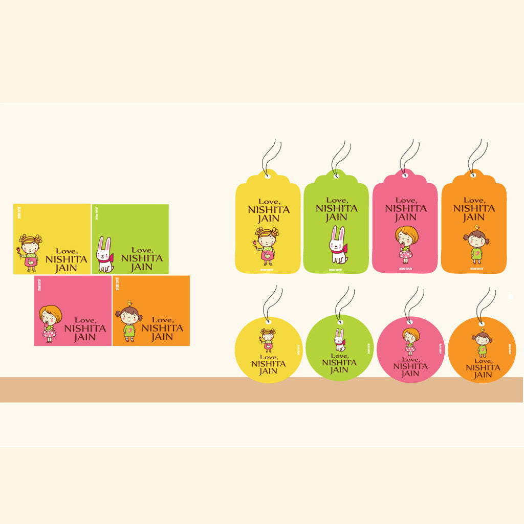 Personalised Gift Tag Set - Little Miss, Set of 80