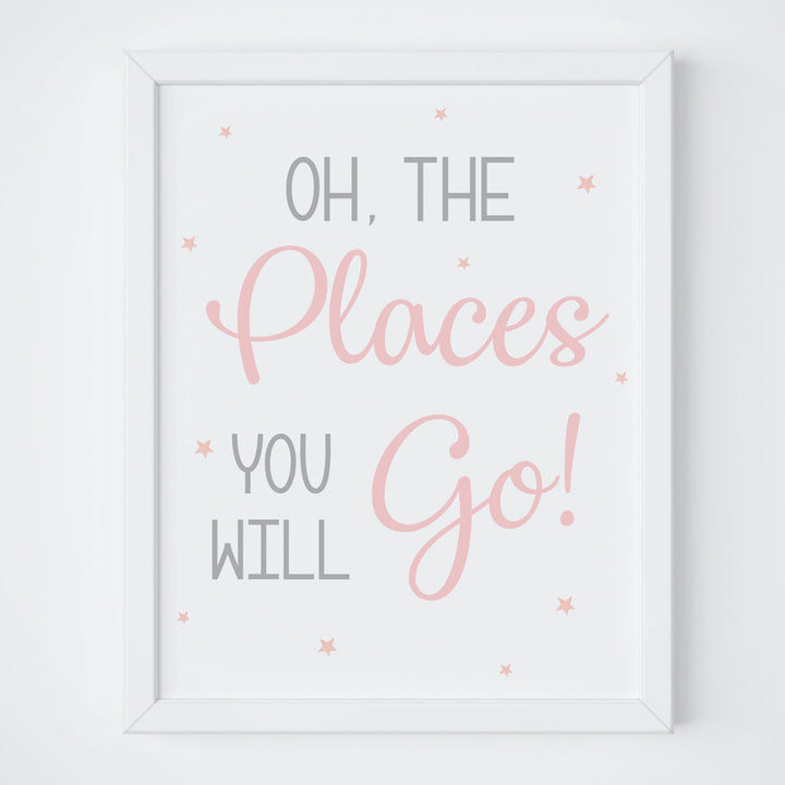 Oh, the places you will go - Frame Set - Pink