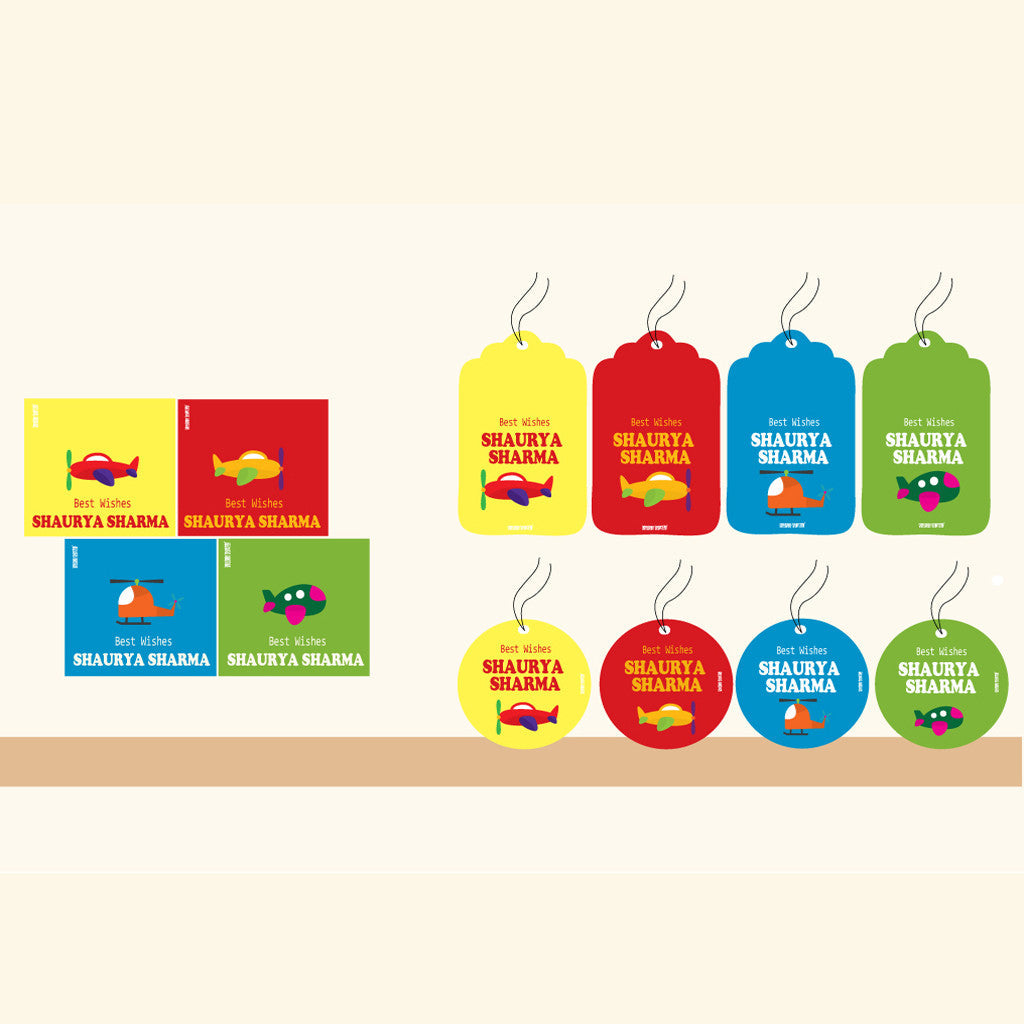 Personalised Gift Tag Set - Planes, Set of 80
