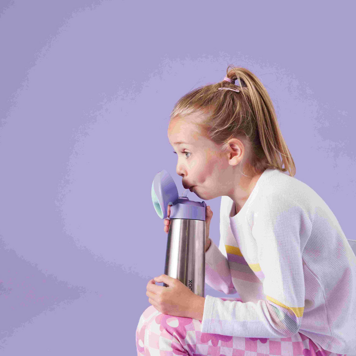 B.Box Mealtime Combo - Insulated Straw Sipper 500ml & Insulated Food Jar 335ml  Lilac Pop Purple