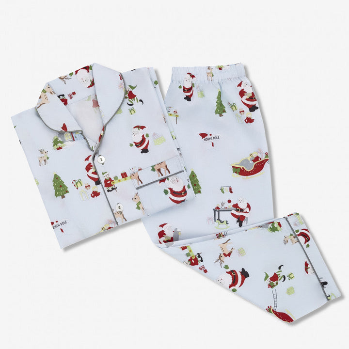 Women Santa'S Workshop Pajama Set - Winter Blue